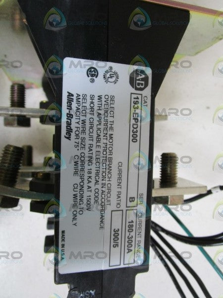 ALLEN BRADLEY OVERLOAD RELAY 193-EPD300 SER. B (AS PICTURED)  UNMP
