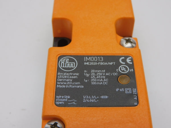 IFM EFECTOR IME2020-FBOA/NPT/RT IM0013 20-250VAC/DC NSMP