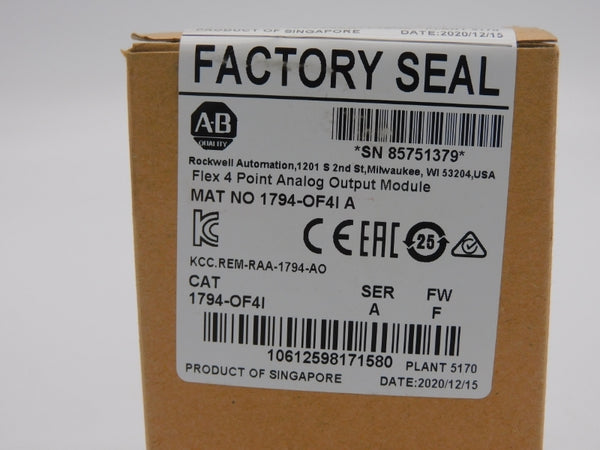 ALLEN BRADLEY 1794-OF4I SER. A F/W F DATE: 2020 NSFS