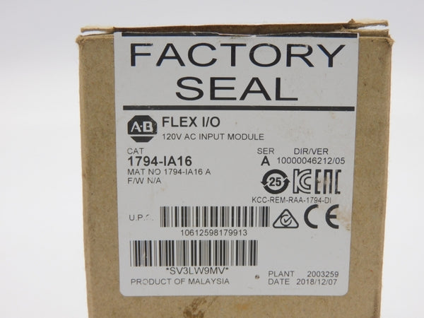 ALLEN BRADLEY 1794-IA16 SER. A VER. 05 120VAC NSMP