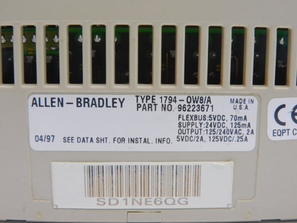 ALLEN BRADLEY 1794-OW8 SER. A 125/240VAC 2A UNMP