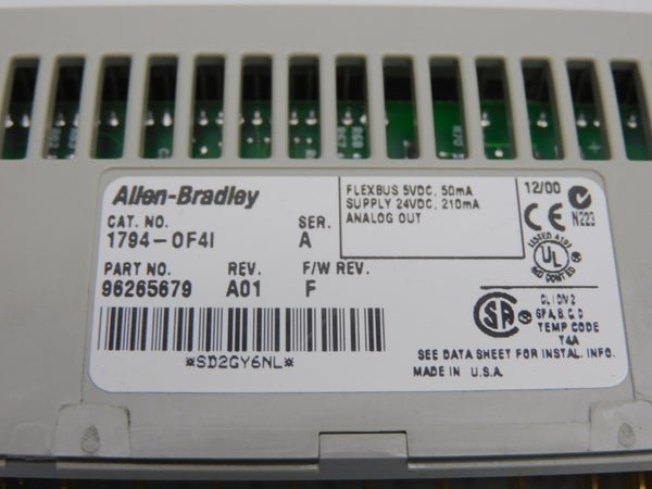 ALLEN BRADLEY 1794-OF4I SER. A F/W F REV. A01 24VDC NSNP