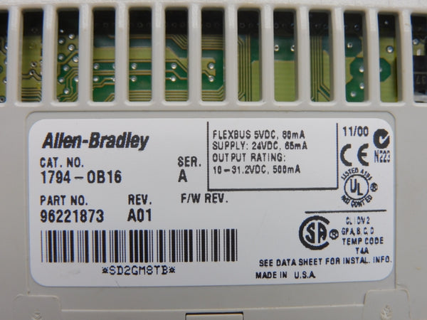 ALLEN BRADLEY 1794-OB16 SER. A REV. A01 10-31.2VDC NSNP