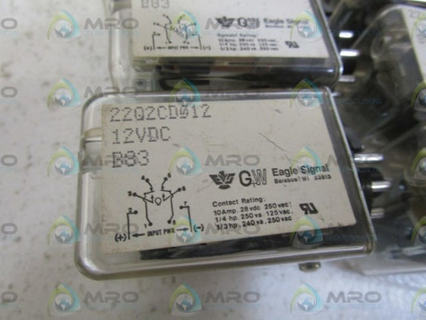 LOT OF 6 EAGLE SIGNAL RELAY 12VDC 22Q2CD012 UNMP