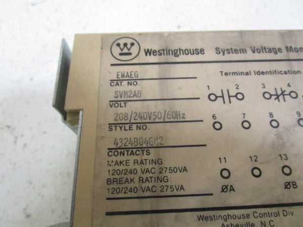WESTINGHOUSE 208/240V RELAY 4324B04G02 UNMP