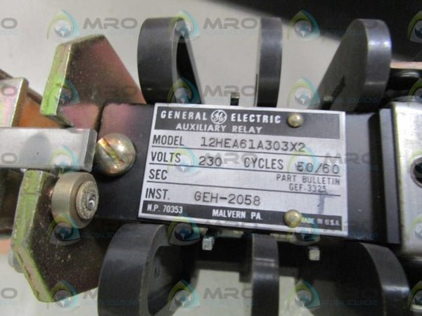GENERAL ELECTRIC AUXILIARY RELAY 12HEA61A303X2 NSNP