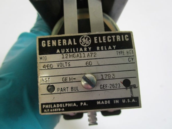 GENERAL ELECTRIC AUXILIARY RELAY 460V 12HGA11A72 UNMP