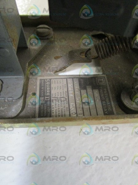 SQUARE D TIMING RELAY 9050-806D UNMP