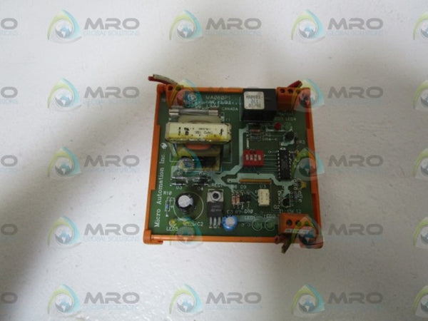 MICRO AUTOMATION INC. CONTROL RELAY MA060P1 UNMP