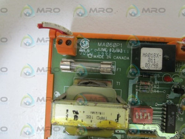 MICRO AUTOMATION INC. CONTROL RELAY MA060P1 UNMP