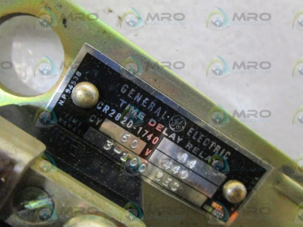 GENERAL ELECTRIC TIME DELAY RELAY CR2820-1740A4 UNMP