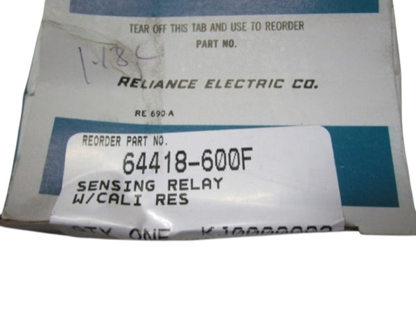 RELIANCE ELECTRIC SENSING RELAY 64418-600F NSMP