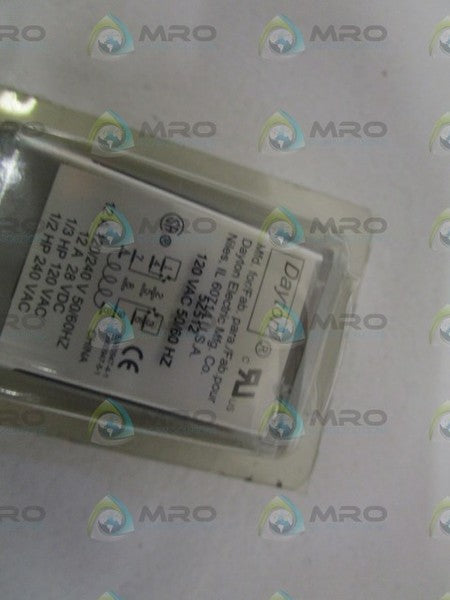 LOT OF 2 DAYTON 120VAC RELAY 5Z512 ORIGINAL PACKAGE