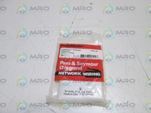 PASS & SEYMOUR WALL PLATE TPD1-W NSMP