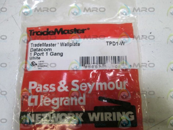 PASS & SEYMOUR WALL PLATE TPD1-W NSMP