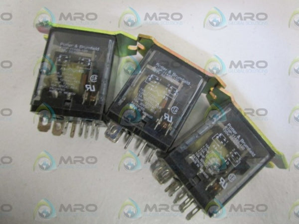 LOT OF 3 POTTER & BRUMFIELD 120V RELAY K10P-11A65-120 NSNP