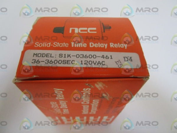 NCC 36-3600SEC. SOLID STATE TIME DELAY RELAY S1K-03600-461 NSMP