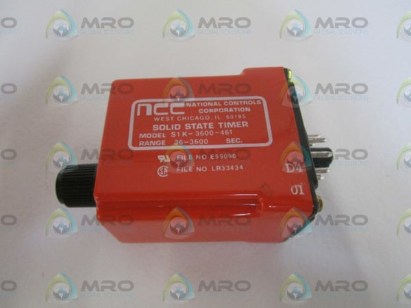 NCC 36-3600SEC. SOLID STATE TIME DELAY RELAY S1K-03600-461 NSMP