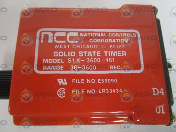 NCC 36-3600SEC. SOLID STATE TIME DELAY RELAY S1K-03600-461 NSMP