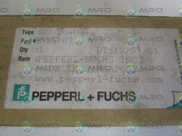 PEPPERL+FUCHS NJ20+U4+A INDUCTIVE SENSOR DC (AS PICTURED) NSMP