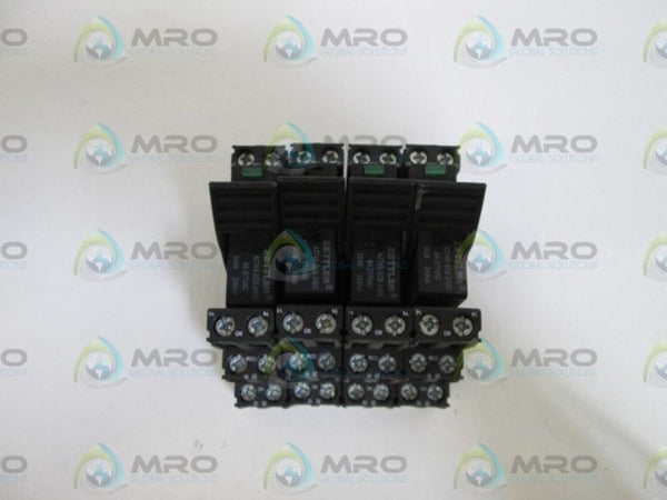 LOT OF 4 RELPOL SOCKET GZT80 WITH AZ743-2CB-24DE RELAY NSNP