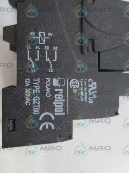 LOT OF 4 RELPOL SOCKET GZT80 WITH AZ743-2CB-24DE RELAY NSNP