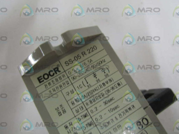 SAMWHA ENG. EOCR-SS TYPE: 05R 220V RELAY 0.5-6/6.5A NSMP