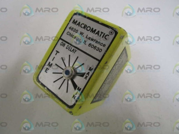 MACROMATIC SS76222-03 TIME DELAY RELAY 120V .06-2SEC UNMP