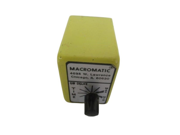 MACROMATIC SS76222-02 120V ON DELAY RELAY .03-1 SEC UNMP