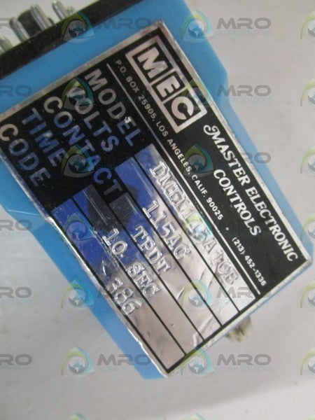 MASTER ELECTRONIC CONTROLS DMIL115A10B TIME RELAY 0-10SEC (AS PICTURED) UNMP