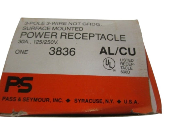 PASS & SEYMOUR LEGRAND 3836 POWER RECEPTACLE NSMP