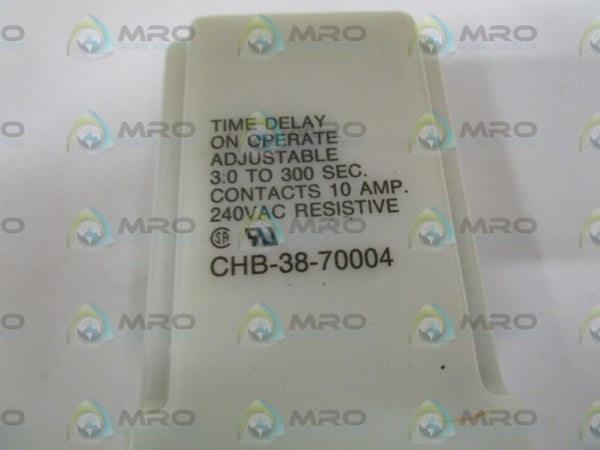 POTTER & BRUMFIELD CHB-38-70004 TIME DELAY RELAY 3-300 SEC. NSMP