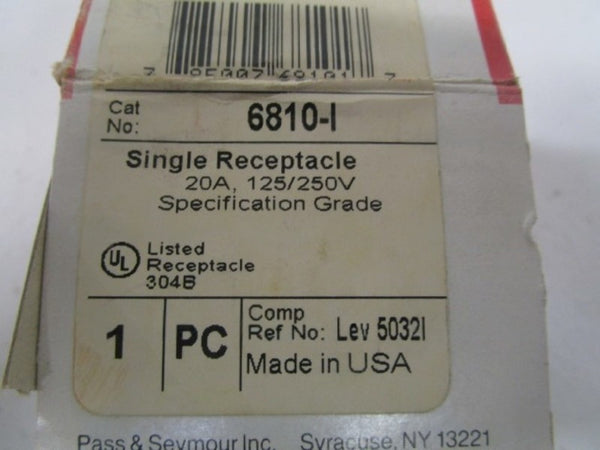 PASS & SEYMOUR 6810-I SINGLE RECEPTACLE NSMP