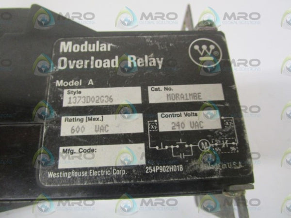 WESTINGHOUSE M0RA1MBE MODULAR OVERLOAD RELAY UNMP