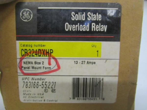GENERAL ELECTRIC CR324DXHP SOLID STATE OVERLOAD RELAY 13-27A (AS PICTURED) NSMP
