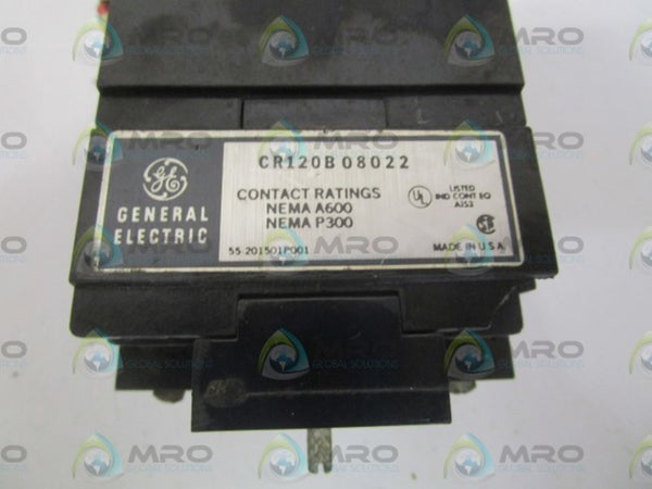 GENERAL ELECTRIC CR120B08022 RELAY (AS PICTURED) UNMP