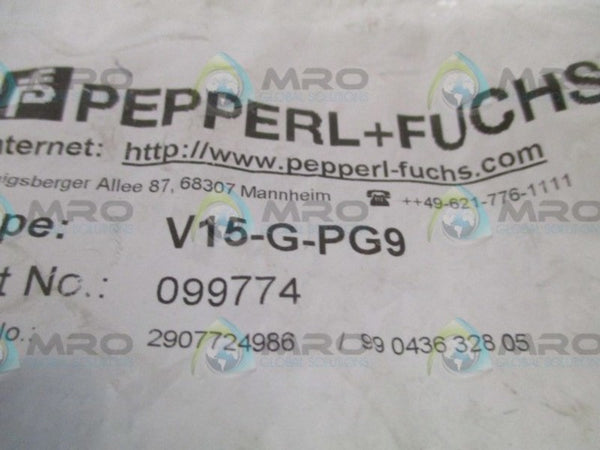 PEPPERL+FUCHS V15-G-PG9 CABLE CONNECTOR NSMP