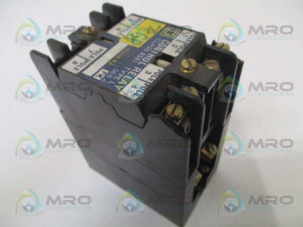 SQUARE D 8501-LO-20 CONTROL RELAY 110/120V (AS PICTURED) UNMP