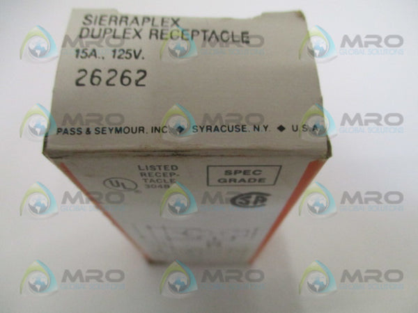 PASS & SEYMOUR LEGRAND 26262 DUPLEX RECEPTACLE NSMP