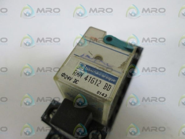 TELEMECANIQUE RELAY 24VDC RXN 41G12 BD W/ RXW 040MD 6/230VDC UNMP