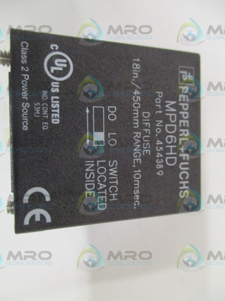 PEPPERL+FUCHS MPD6HD PHOTOELECTRIC DIFFUSE SENSOR UNMP