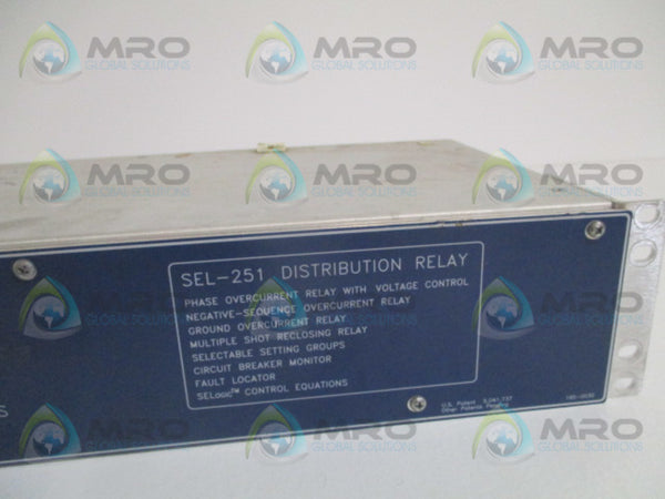 SEL SEL-251 251002-4556UHNB DISTRIBUTION RELAY UNMP