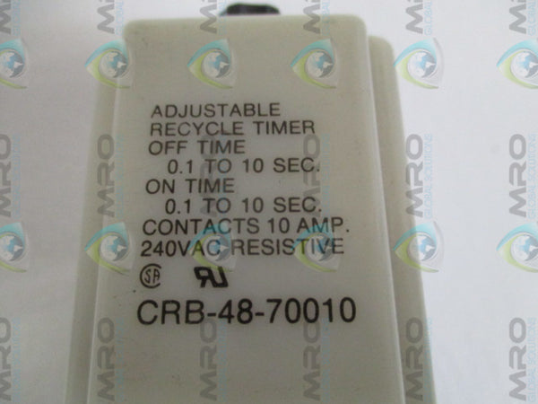 POTTER & BRUMFIELD CRB-48-70010 TIME DELAY RELAY 0.1-10 SEC. 120/240VAC UNMP