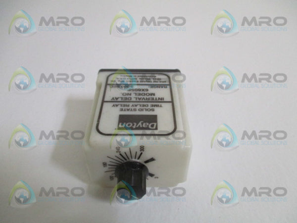 DAYTON 6X605F SOLID STATE TIME DELAY RELAY 3-300 SEC. NSNP