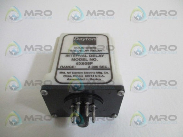 DAYTON 6X605F SOLID STATE TIME DELAY RELAY 3-300 SEC. NSNP