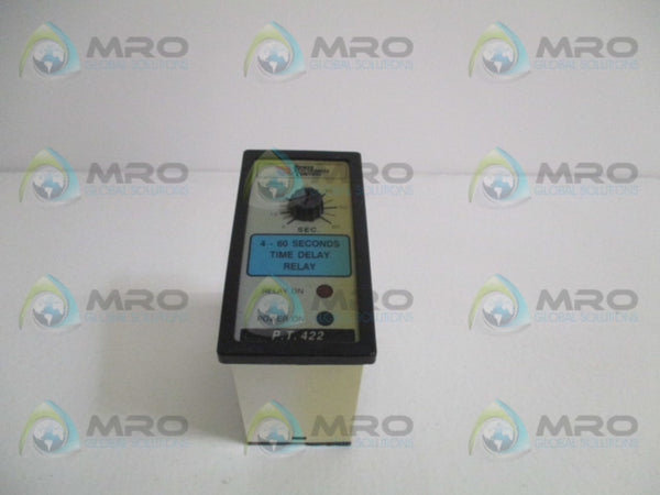 POWER ELECTRONICS CONTROL P.T.422 TIME DELAY RELAY 4-60- SEC. UNMP
