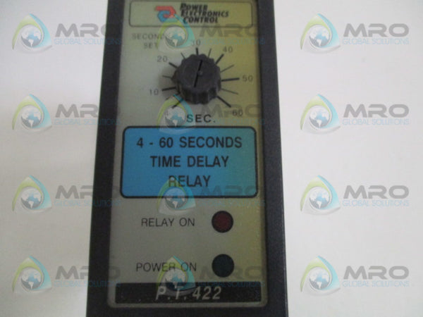 POWER ELECTRONICS CONTROL P.T.422 TIME DELAY RELAY 4-60- SEC. UNMP
