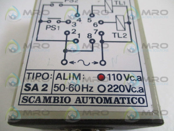 SCAMBIO AUTOMATICO SA2 AUTOMATIC PUMP SWITCHING OPERATOR RELAY 110VAC UNMP