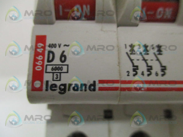 PASS & SEYMOUR LEGRAND 06649-D6 CIRCUIT BREAKER 6A UNMP
