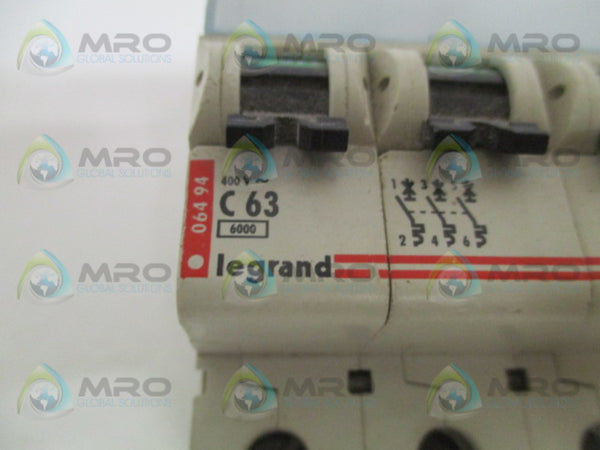 PASS & SEYMOUR LEGRAND 06494-C63 CIRCUIT BREAKER 63A UNMP